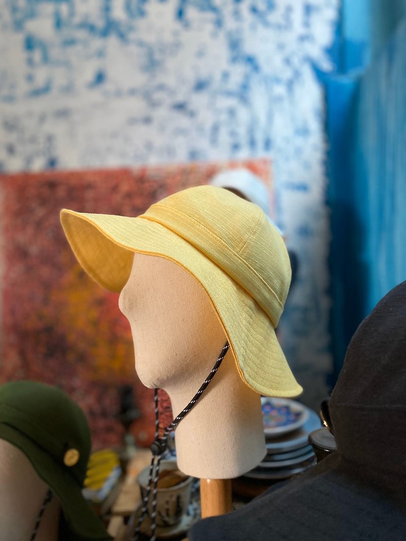 Ocean Holic Daisy Mae Hat Yellow Free Size - หมวก - ผ้าฝ้าย/ผ้าลินิน 