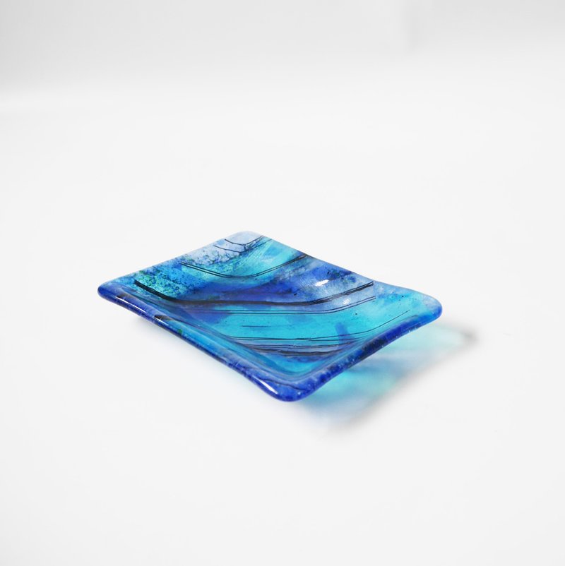 Ocean 寧靜藍琉璃盤系列_A(sold) - 擺飾/家飾品 - 玻璃 藍色