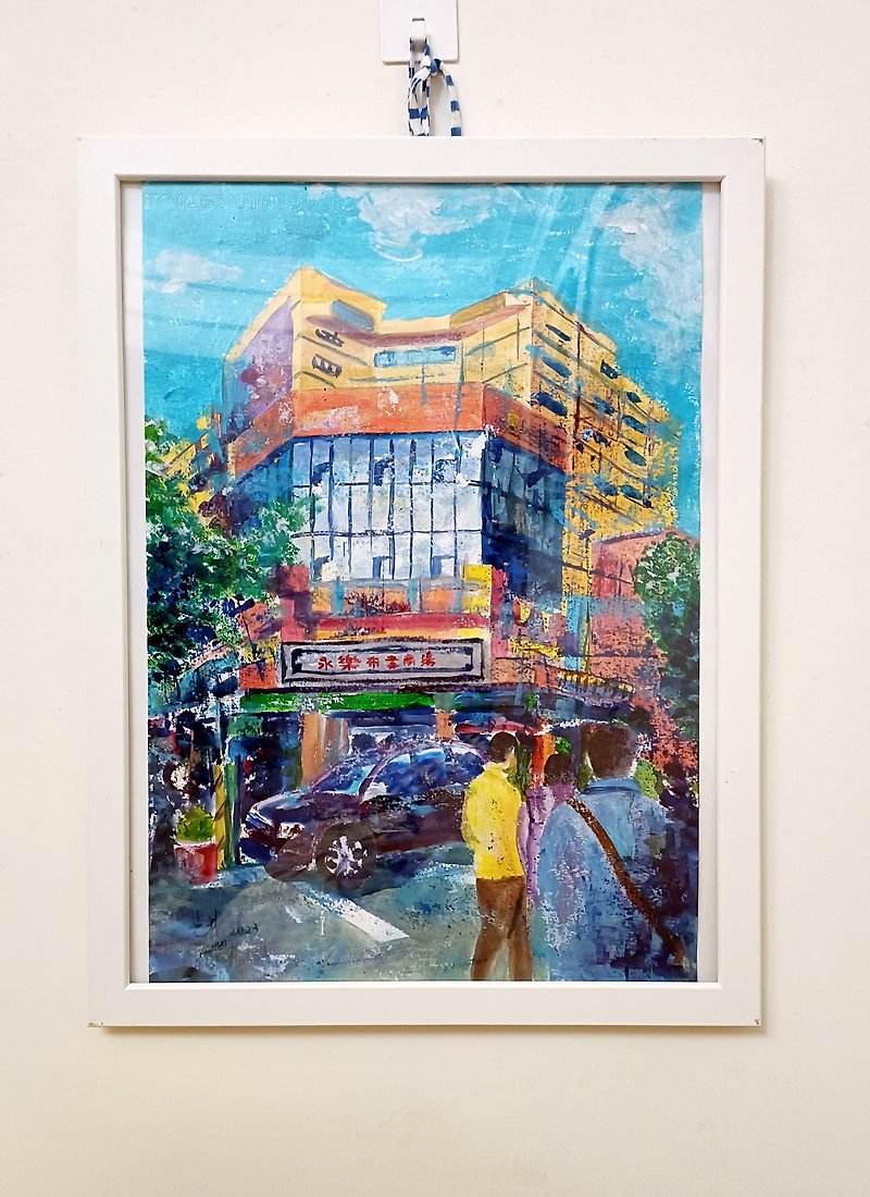 Yongle Cloth Shopping Mall-Original Acrylic Painting | Taipei/Architecture - Posters - Paper Blue