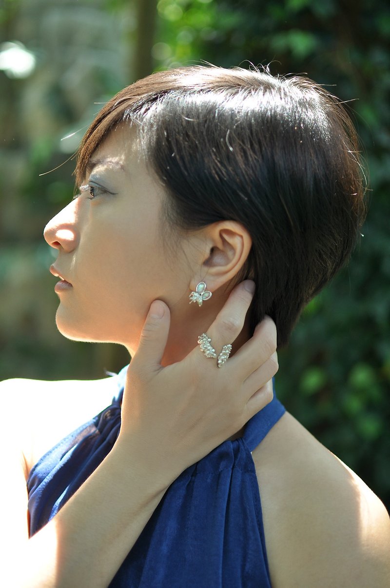 Opal insect earrings