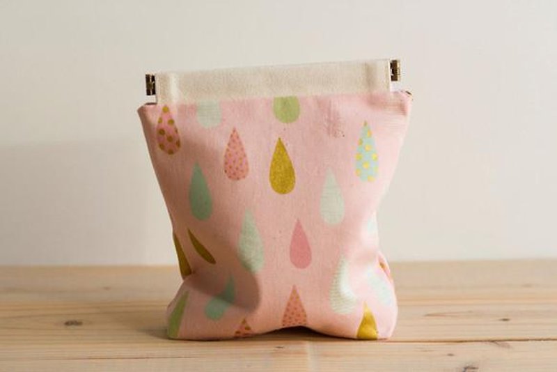 Charger case, Cosmetic pouch, Ditty bag, Make-up Case, Travel pouch / Dew drops pink - Toiletry Bags & Pouches - Other Materials Pink