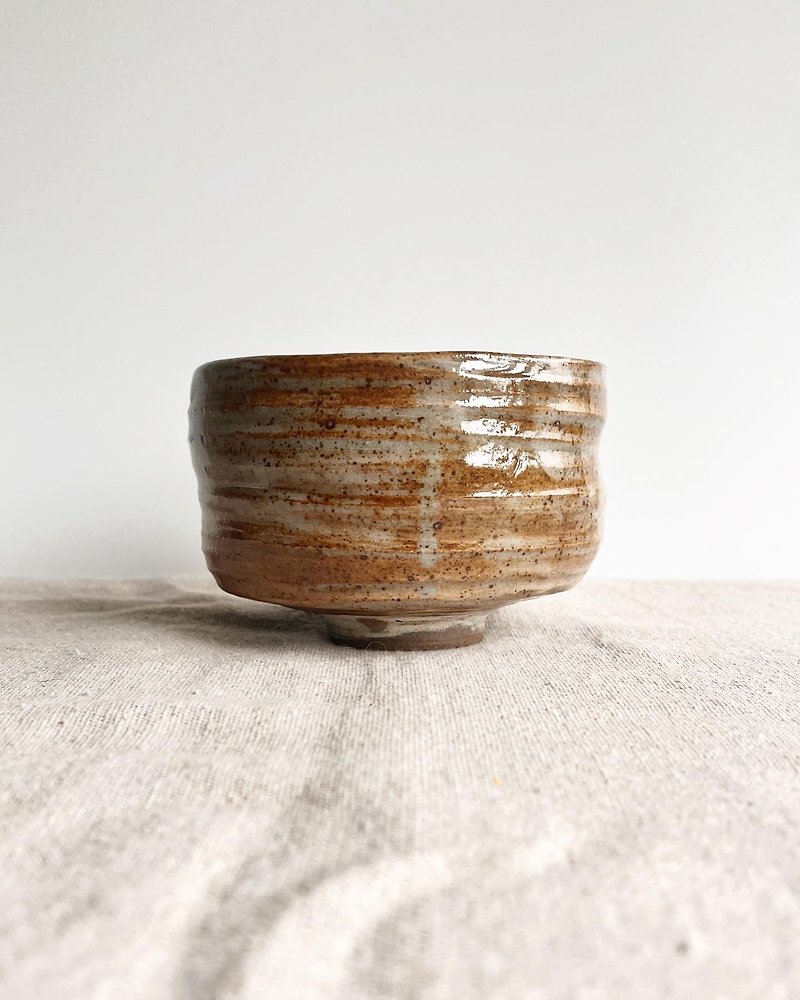 Transparent Glaze Tea Bowl | Pottery Tea Set - ถ้วย - ดินเผา สีกากี