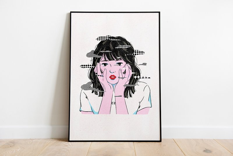 Girl | A4 poster | Art print | - โปสเตอร์ - กระดาษ ขาว