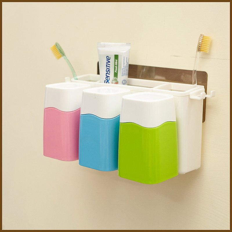 【ikloo】Multifunctional seamless toothbrush and toothpaste storage rack