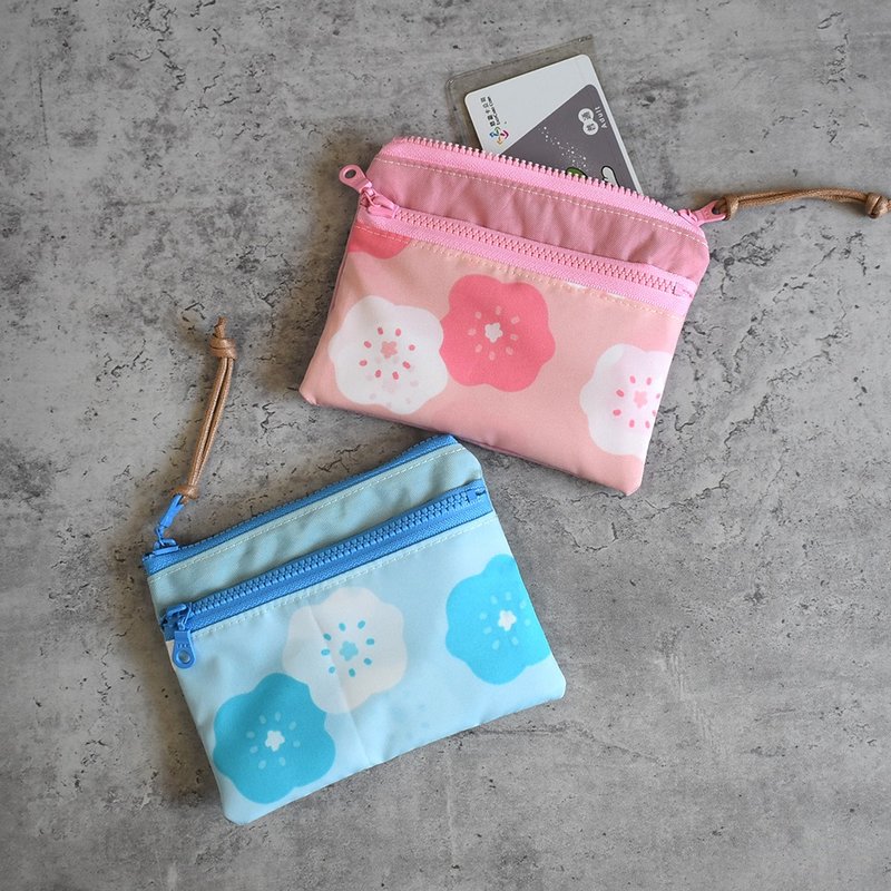 Travel waterproof wallet coin bag card pocket storage pouch_Duoduohuakai - กระเป๋าใส่เหรียญ - ไนลอน สึชมพู