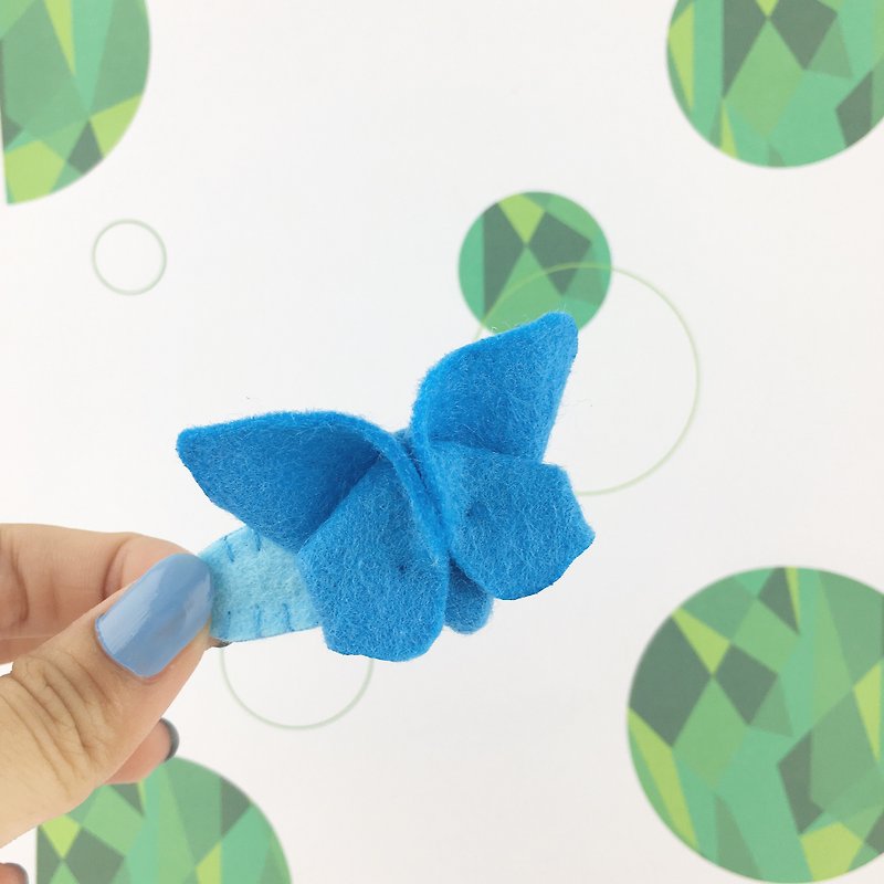 Butterfly three-dimensional hairpin(Blue color) - เครื่องประดับผม - อะคริลิค สีน้ำเงิน