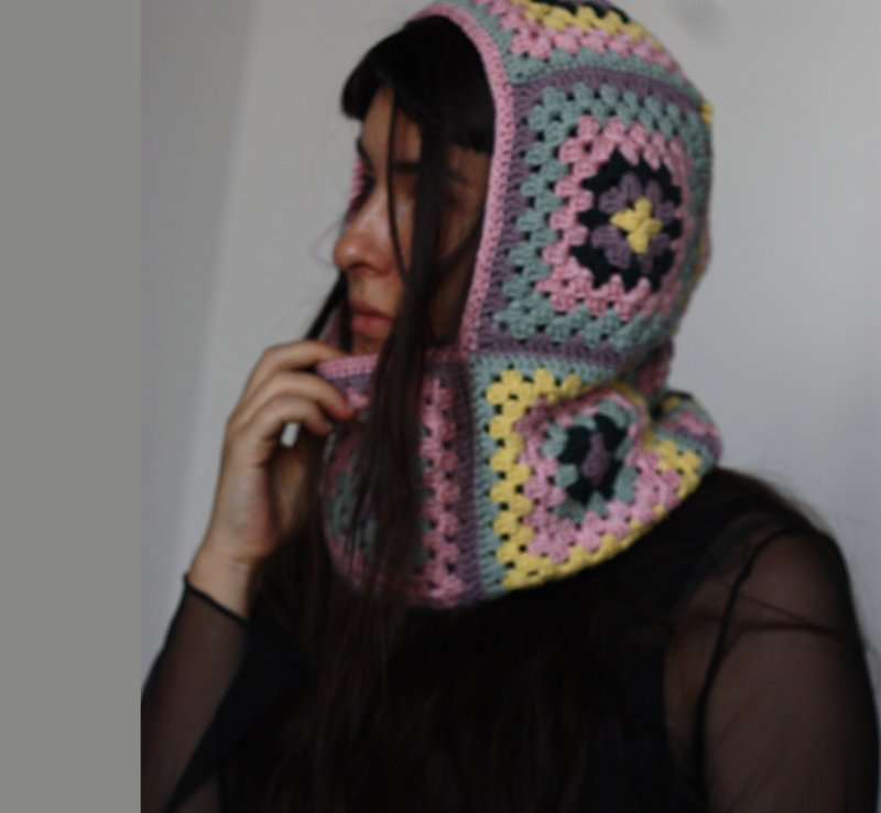 crochet Balaklava knit hat, winter hood, knit helmet, Fashion Balaklava, crochet - 帽子 - 竹 