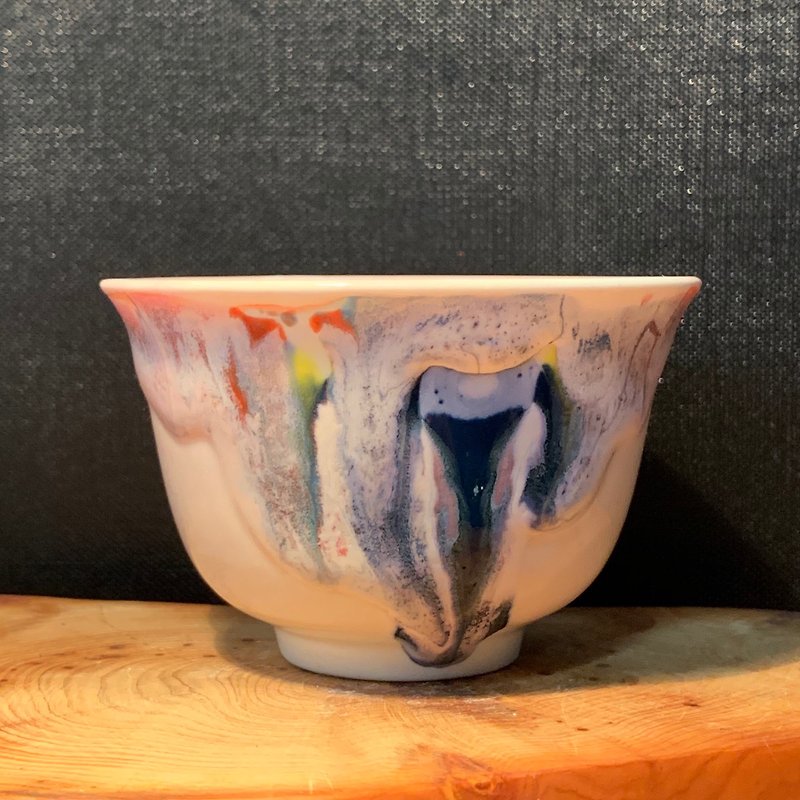 Shanshui Waterfall Pinpin Lucky Cup / Qiu Yuning / SG16 - Teapots & Teacups - Porcelain Gray