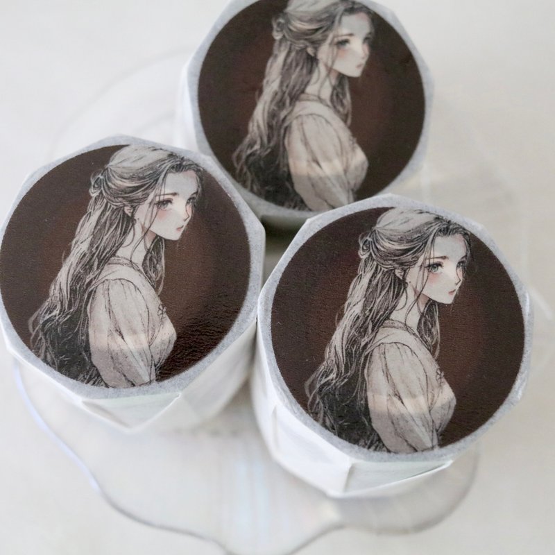 Antique girl PET TAPE (5.5cm X 10m) - 紙膠帶/和紙/PET - 聚酯纖維 透明