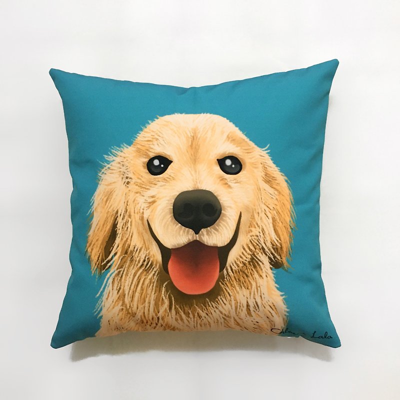 Wangmiao Big Pillow-Golden Retriever - Pillows & Cushions - Polyester Blue