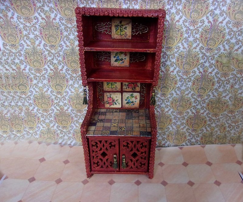 1:12 scale. Doll kitchen cabinet.