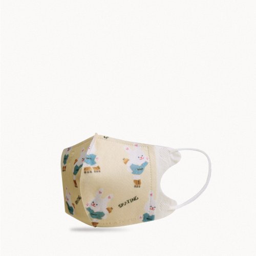一心一罩 Only One Mask│婦幼醫療口罩領導品牌 一心一罩 兒童3D醫用口罩 - 嫩嬰 - 花式溜冰兔(10入/袋)