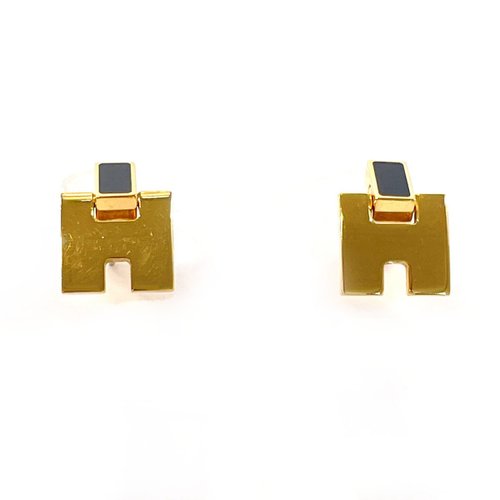 【美品】HERMES エルメス アイリーン 両耳セット Hロゴ ピンクゴールド 美品】HERMES エルメス アイリーン 両耳セット Hロゴ ピンク