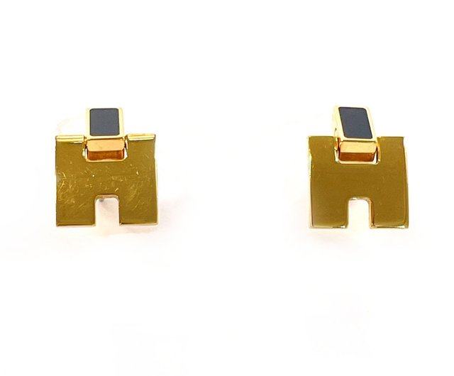 激安大特価！ 日本直送 中古美品】エルメス HERMES ピアス アイリーン Hロゴ アクセサリー