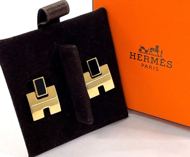 日本直送 中古美品】エルメス HERMES ピアス アイリーン Hロゴ
