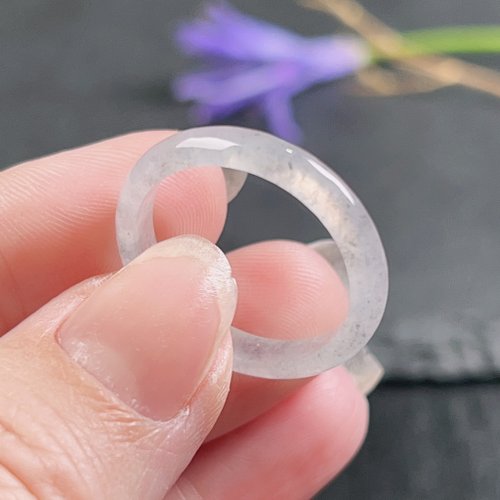 瓔珞珠寶盒 E.L.Jewelry Box 【求‧緣】冰種烏雞翡翠戒指戒圈| 國際16圍 | 天然緬甸玉翡翠A貨