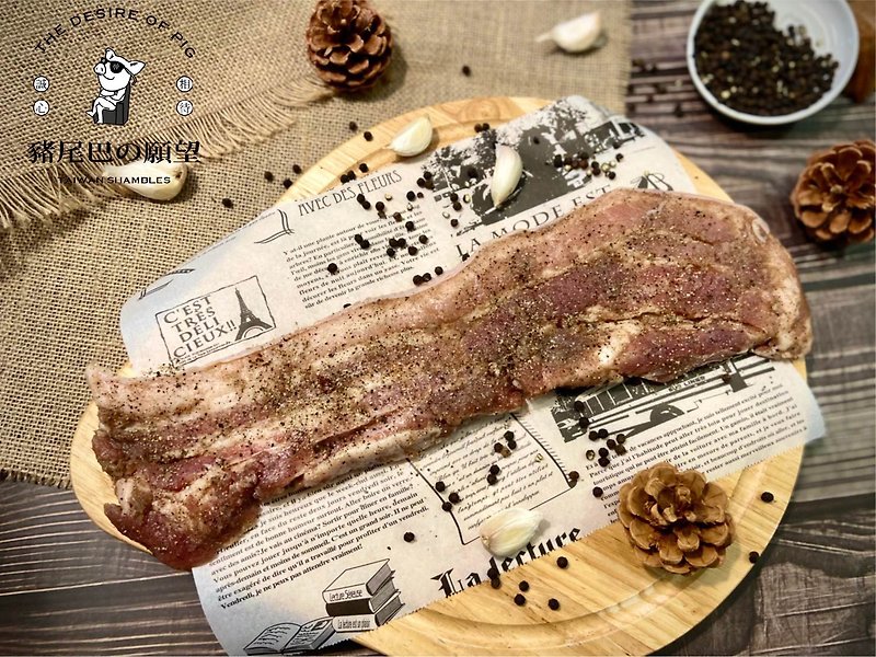 【Pig Tail Wish】Black Pepper Salted Pork/Strictly Selected Taiwanese Pork/300g - Other - Fresh Ingredients 