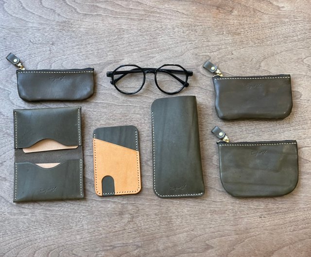 ハンドメイド レザー 財布 ナチュラル 牛革2つ折り財布 サドルレザー シンプルレザーウォレット 小銭