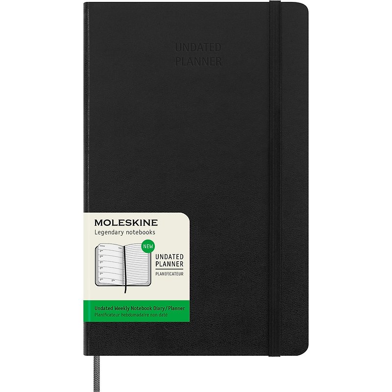 MOLESKINE Timeless Weekly Diary Hard Shell L-shaped Black Hot Stamping Service - Notebooks & Journals - Paper Black
