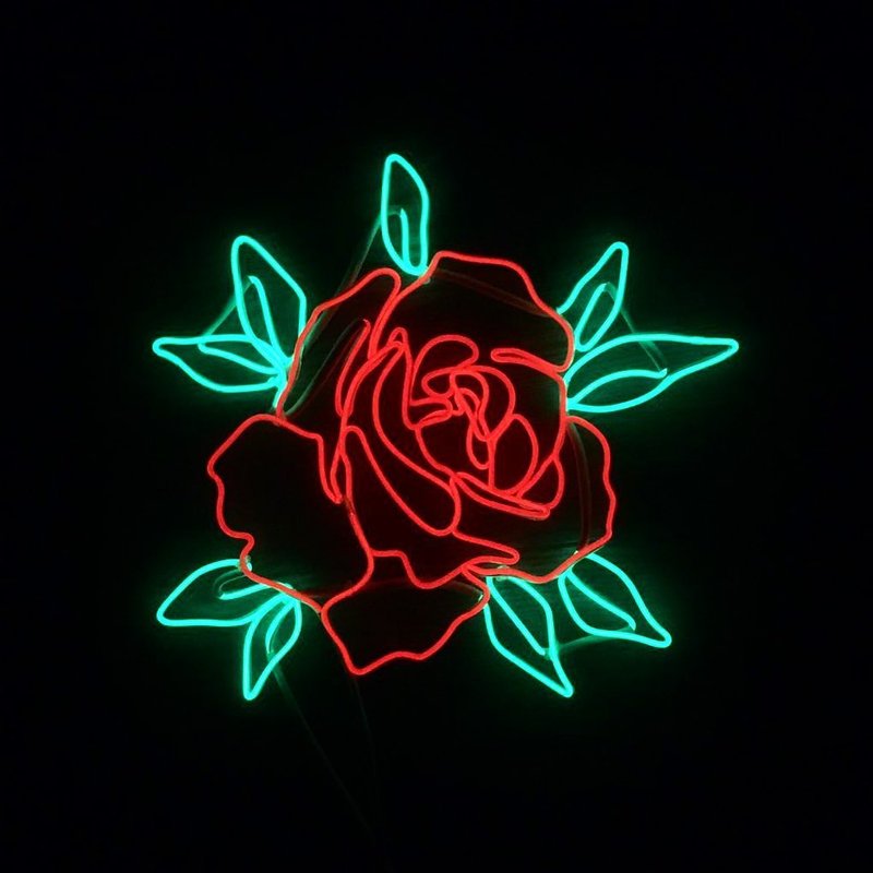 neonlite 客製霓虹文字圖案燈 /復古玫瑰花/ - 燈具/燈飾 - 塑膠 紅色