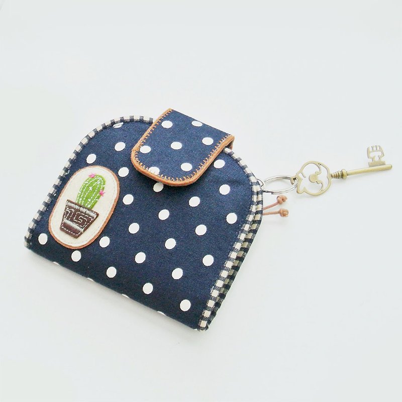 Card Holder Wallet, Keychain Wallet, Small Wallet, Change Purse - Cactus Lover H