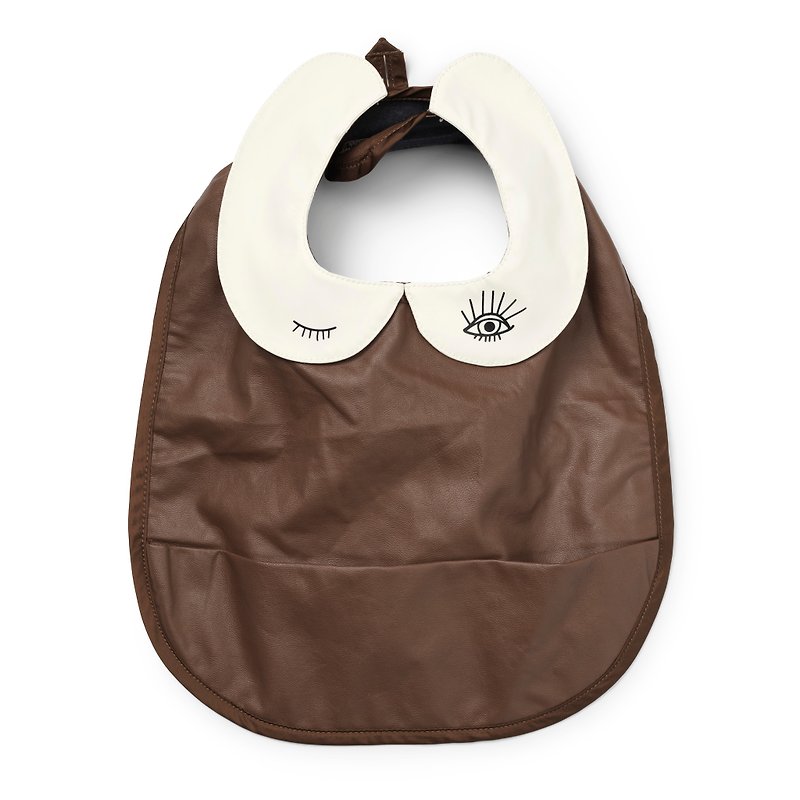 Elodie Details Baby Bib - Faux Leather - Bibs - Waterproof Material Brown