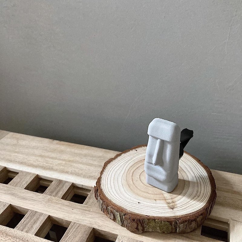 Moai | Fragrance Diffuser Stone Wedding Small Objects for Cars - อื่นๆ - ปูน 