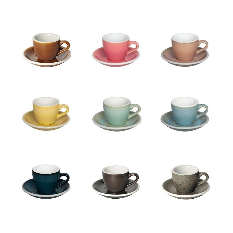 LOVERAMICS | Egg Shape Series - Craftsman Color Espresso Cup and Plate Set 80ml (Multiple Colors) - Cups - Porcelain 