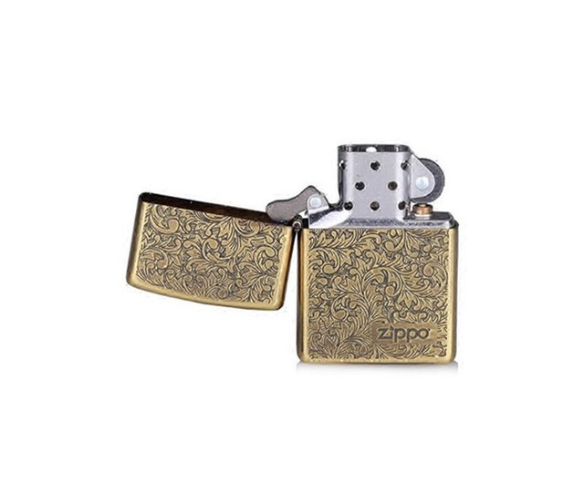 ZIPPO official flagship store] Pattern embossed pattern (bright gold)  windproof lighter ZA-3-163A - Shop zippo Other - Pinkoi