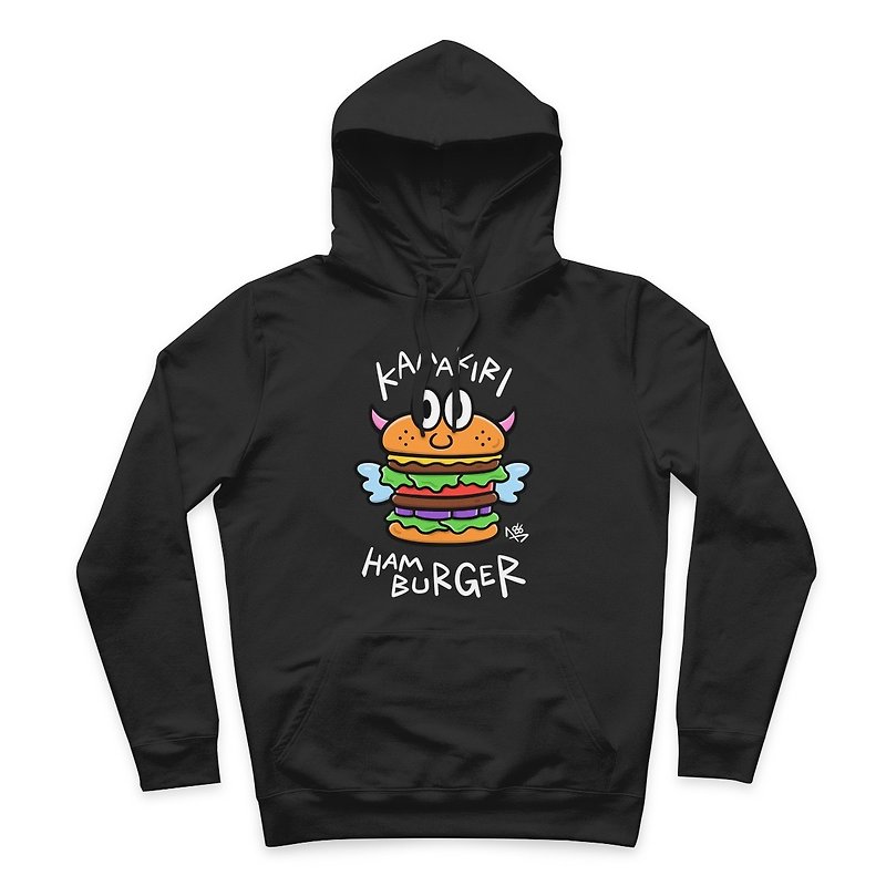 HAMBURGER- Black - Hooded T-Shirt - Unisex Hoodies & T-Shirts - Cotton & Hemp Black