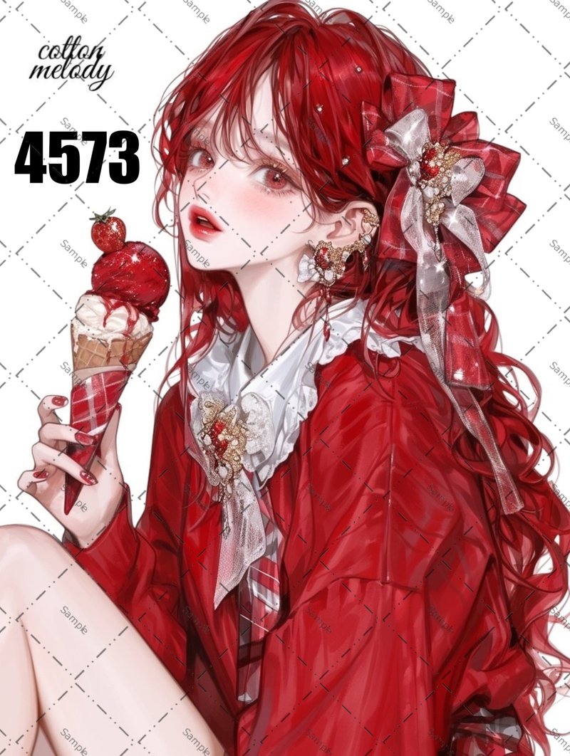 original sticker no.4573 人物ステッカー オリジナルステッカー オリジナル人物ステッカー 装飾ステッカー cotton melody - 貼紙 - 紙 