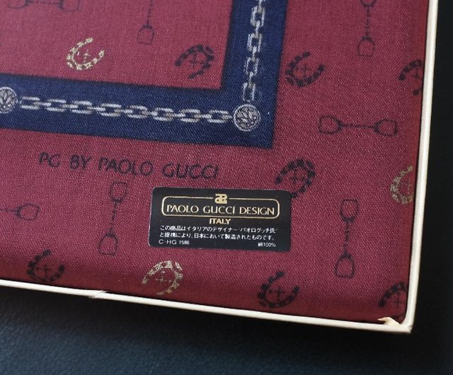 Vintage Paolo Gucci, 100% Brand New, Vintage Cotton  Towel, Handkerchief, Square, Handkerchief, Scarf