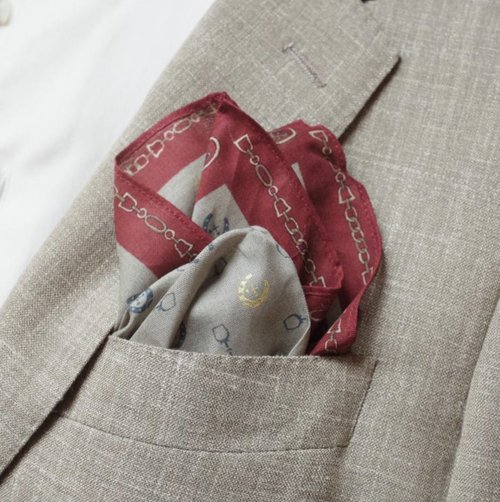 Paolo Gucci Design Italy Pocket Square Cowboy Print 