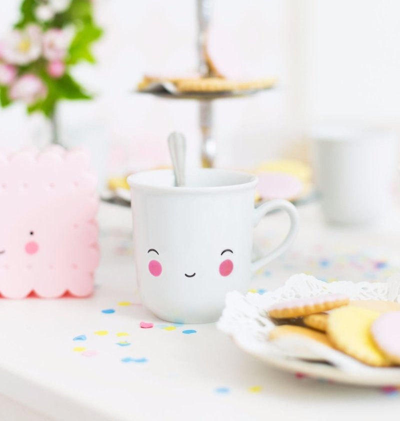 [Out of Print Sale] Holland a Little Lovely Company-Squinted Ceramic Cup (2pcs) - Mugs - Porcelain Multicolor