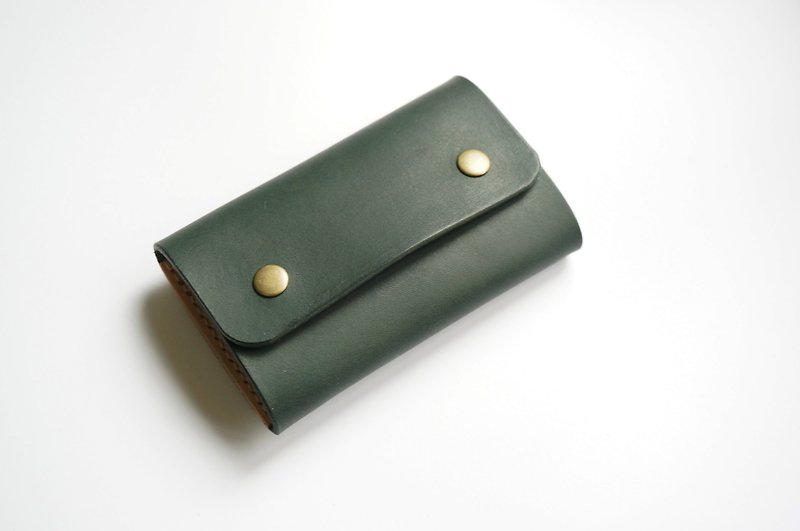綠色 捲餅票夾鑰匙包 - 鑰匙圈/鎖匙扣 - 真皮 綠色