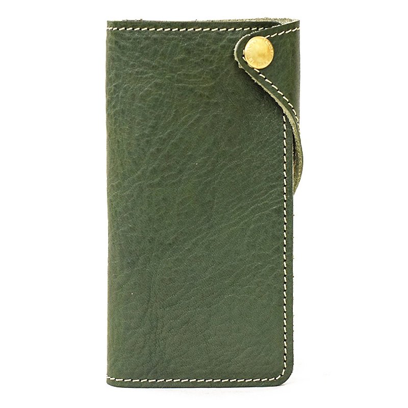 Tochigi Leather Smartphone Case with Flap iPhone Android Compatible Smartphone case Basic case [Green]