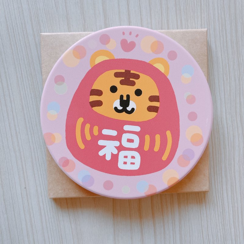 Xiaofuhu Round Absorbent Coaster Round 10.8cm - ที่รองแก้ว - เครื่องลายคราม ขาว