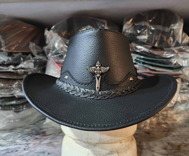 西オーストラリア カウボーイ アウトバック ブラック レザー ハット