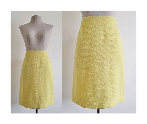 PaiissaraEveryday GENNY Vintage Yellow Wool Mini Skirt