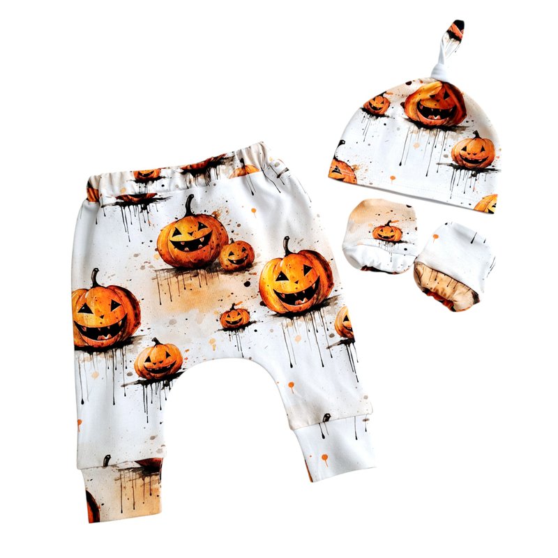 NEW Halloween 2025 first baby Halloween outfit pumpkin newborn boys girls costum - 男/女童長褲/短褲 - 棉．麻 橘色