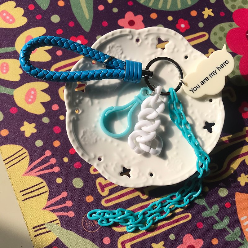 鑰匙扣 包包掛件 交換禮物 情人節禮物 生日禮物 - 鑰匙圈/鑰匙包 - 其他金屬 藍色