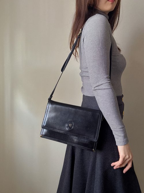 Autrefois Vintage Bags HK 中古正品 Bally 牛皮 真皮包 風琴包 斜揹包