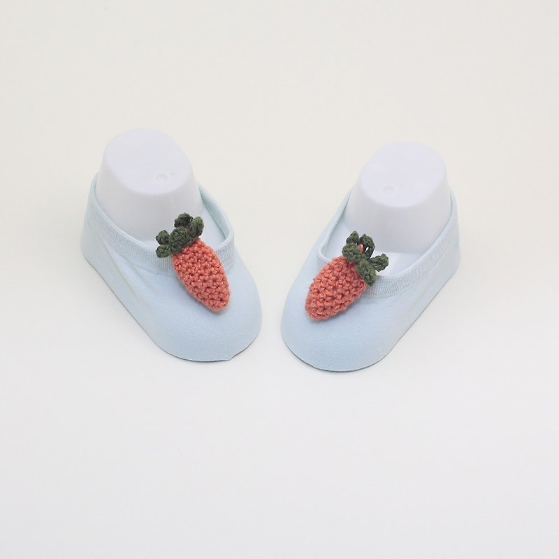 Baby Gift Newborn Baby Girl and boy cool Socks with carrot - 嬰兒襪子 - 棉．麻 藍色