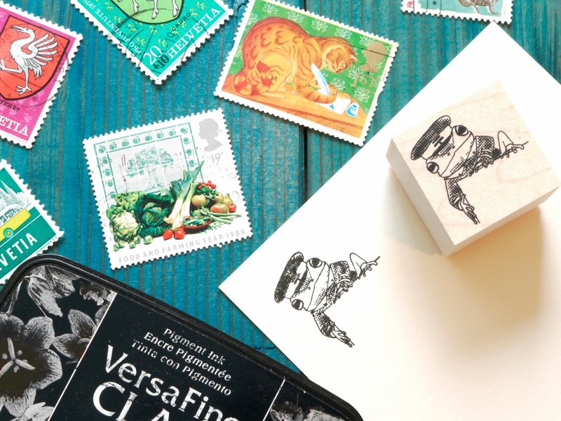 青蛙郵差 - 印章/印台 - 木頭 