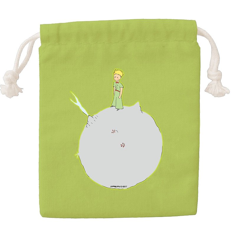 Little Prince Classic Edition - Colored Drawstring Pocket - [Another Planet (Fruit Green)] CB6AA03 - อื่นๆ - ผ้าฝ้าย/ผ้าลินิน สีเทา