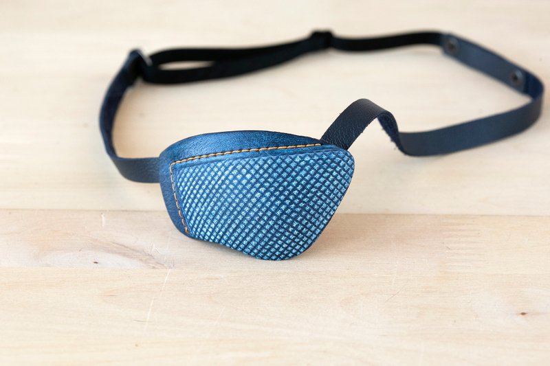 Leather Eye Patch | Slim Eye Patch | Small Eye Patch | Blue Eye Patch | Eyepatch - 眼罩 - 真皮 