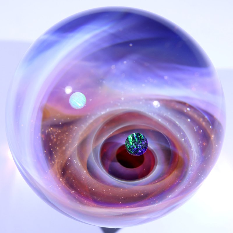 52mm 宇宙玻璃球擺設 no.M108 - 擺飾/家飾品 - 玻璃 紅色