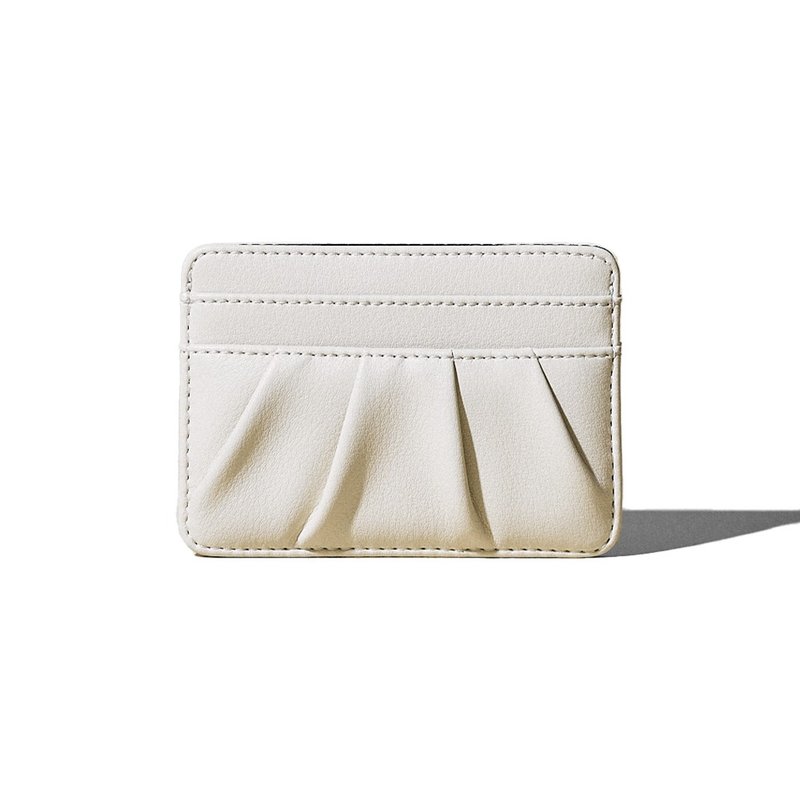DOUGH Flat Card Holder Wallets cream white - 錢包/皮夾/長短夾 - 真皮 白色