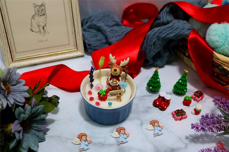 メッセージの香りのキャンドル-クリスマスカラフルシリーズのシンプルで正直な小さなエルク - キャンドル・燭台 - 蝋 