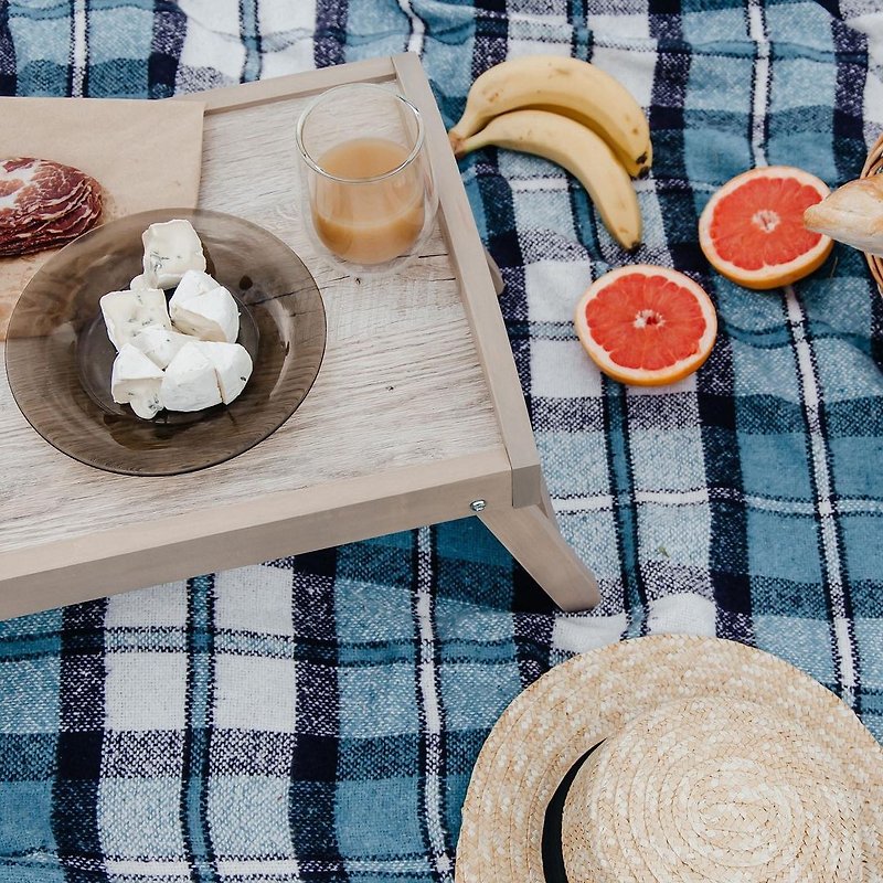 Bed Tray with Folding Legs / Breakfast in Bed Table / Breakfast Serving Tray - 托盤/砧板 - 木頭 粉紅色